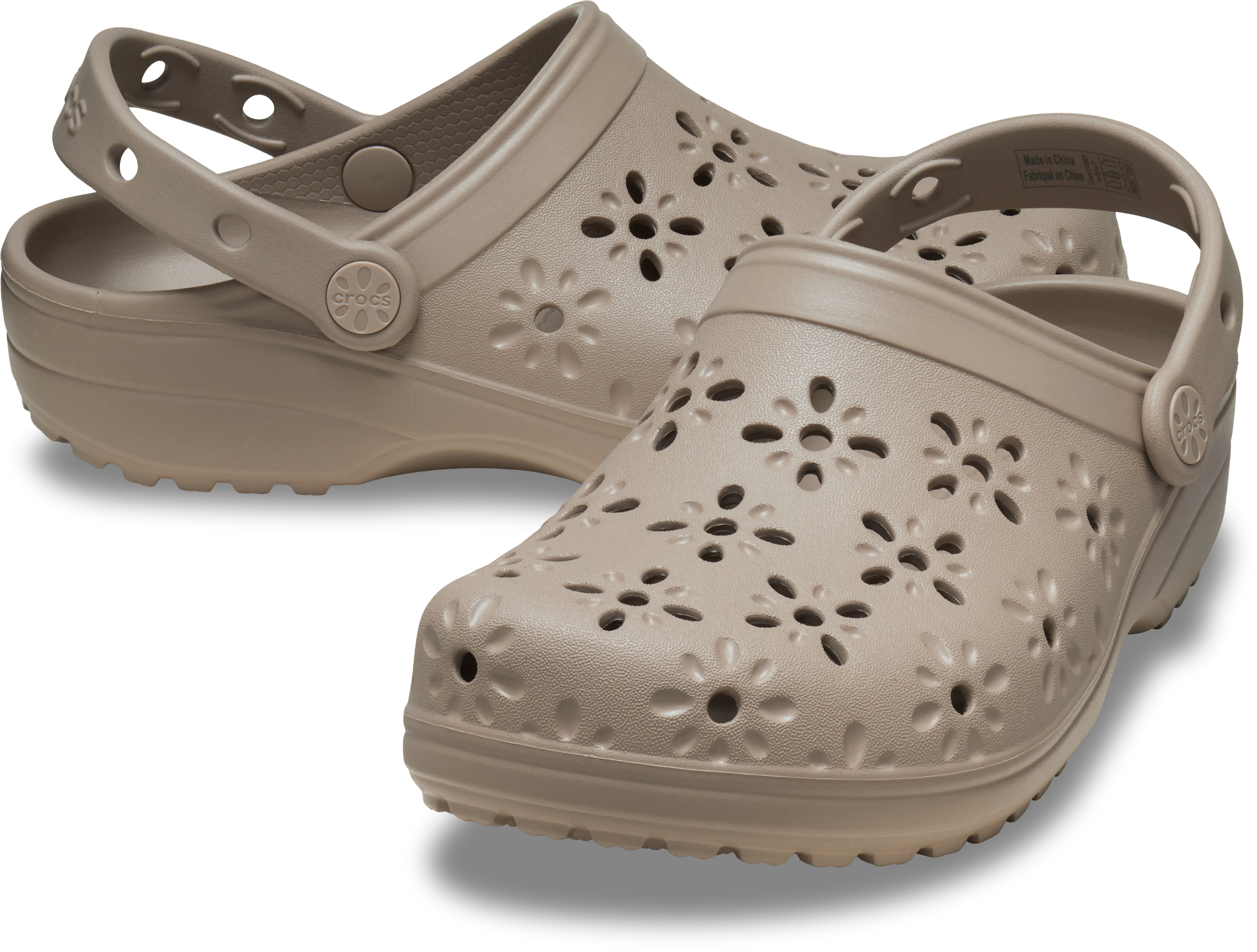 Classic Floral Cut clogs - Taupe